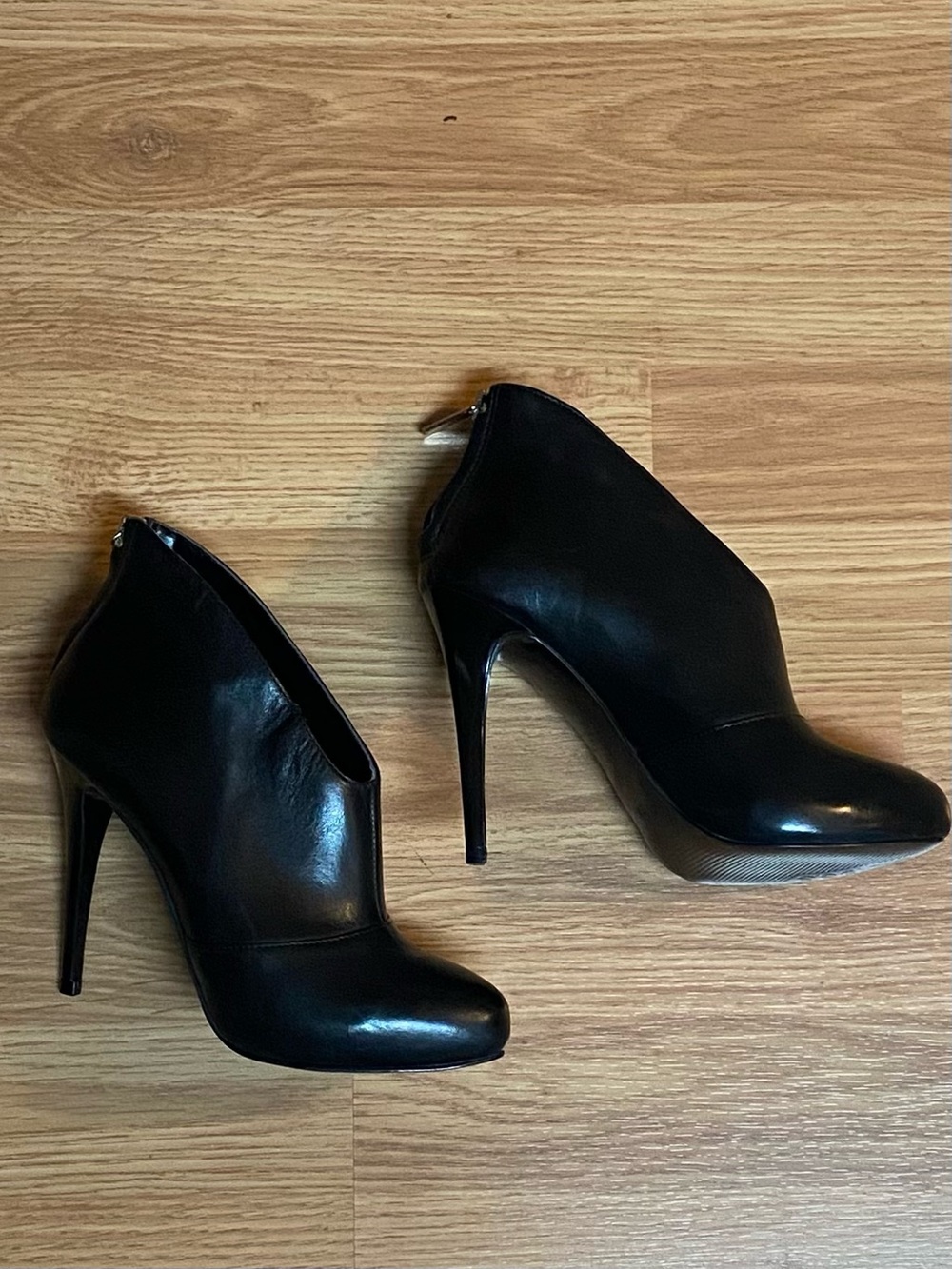 Brand New - Aldo Black Leather High Stiletto Ankle Booties